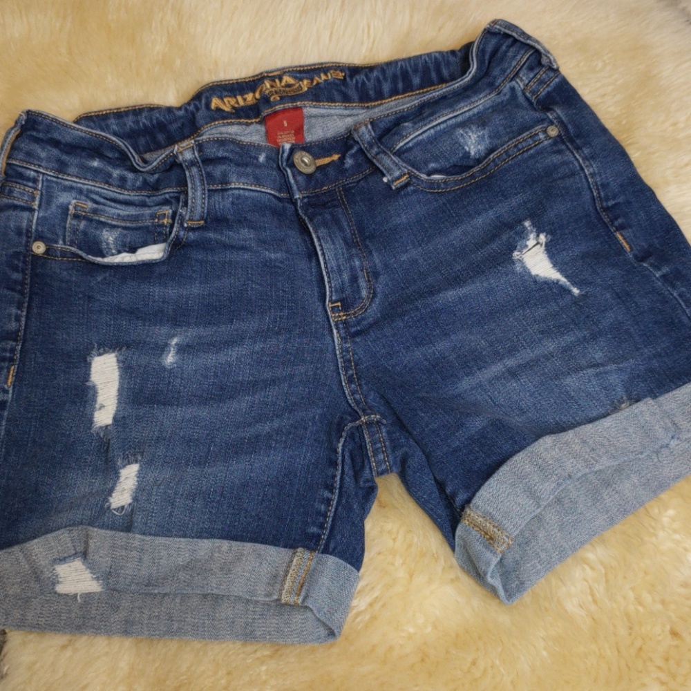 5/25 Arizona Jeans Distressed Cuffed Jean Shorts